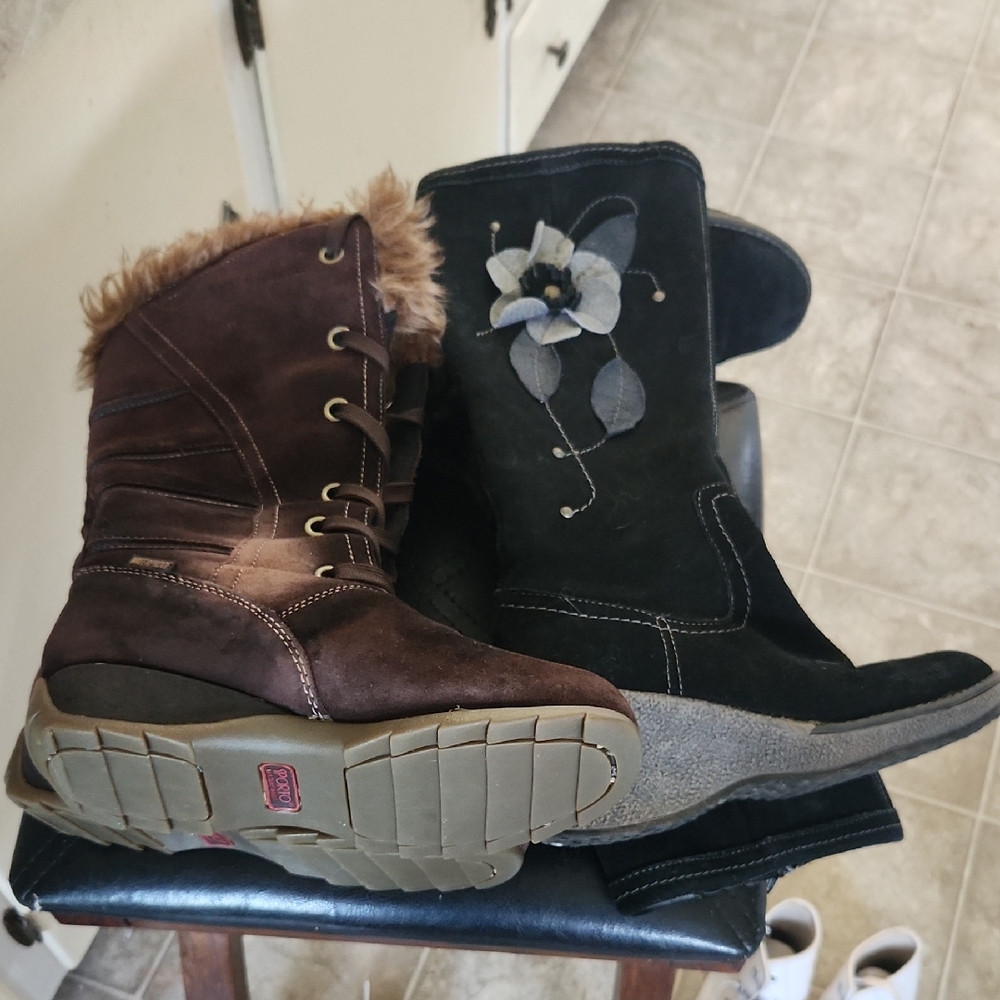 Stylish Women's Brown and Black Boots